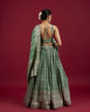 Mohey Women Sea Green Chinon Lehenga image number 5