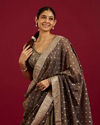 Mohey Women Greige Grey Sequin Work Crop Top Lehenga with Gota Patti And Beads Work