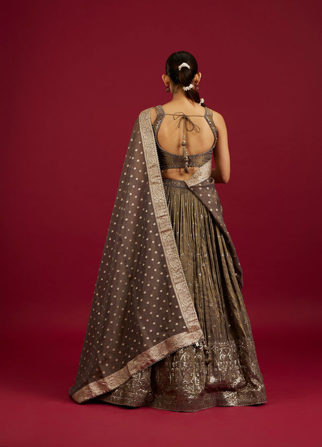 Mohey Women Radiant Grey Lehenga Ensemble