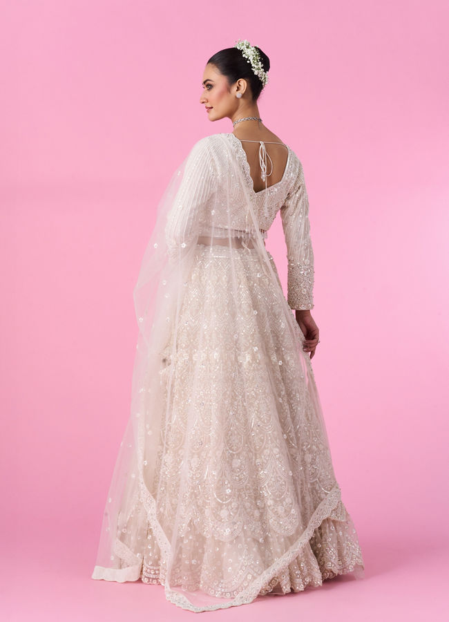 Mohey Women Ethereal Cream Bridal Lehenga