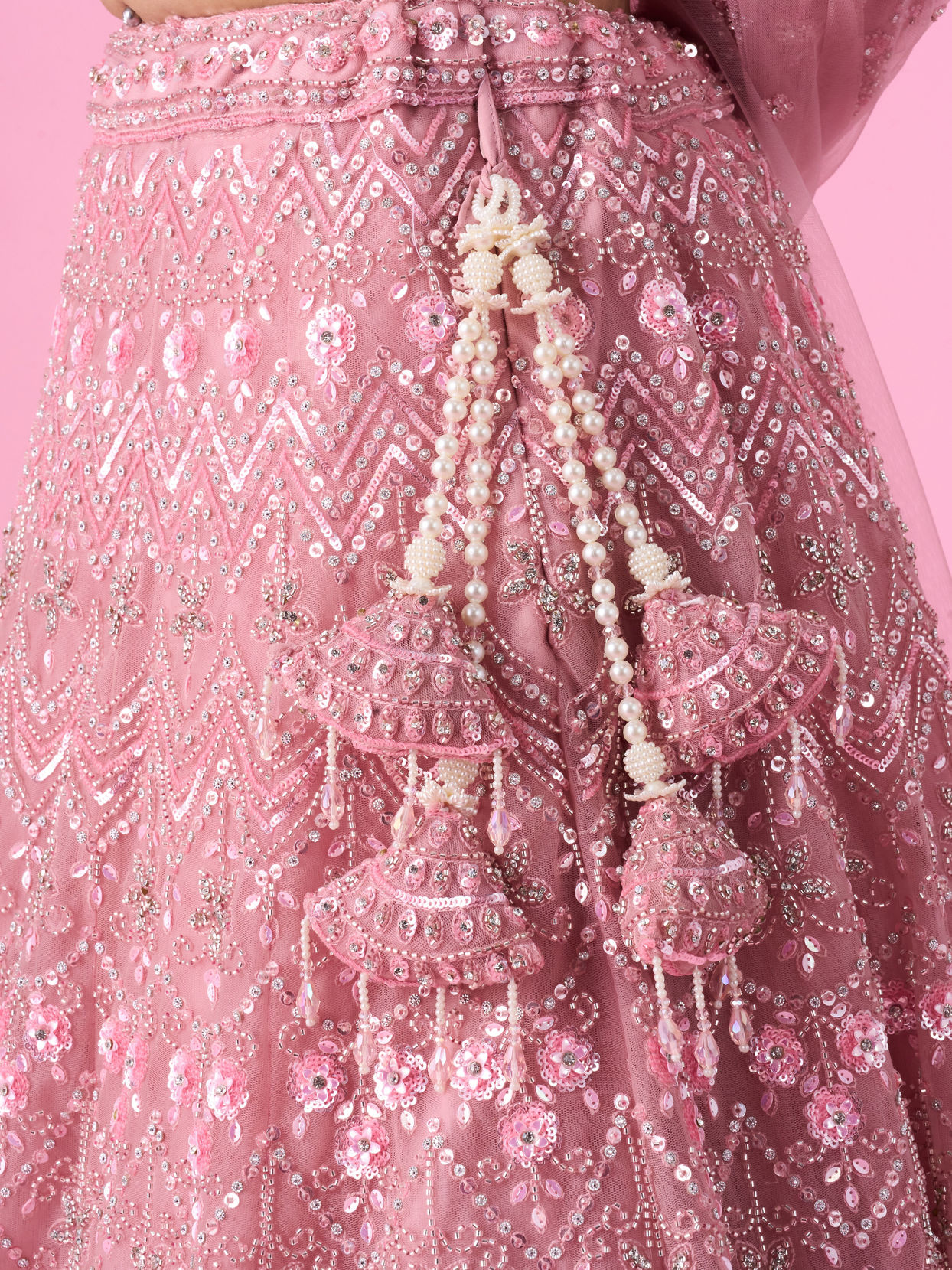 Mohey Women Pink Enchantment Bridal Lehenga