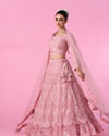 Mohey Women Pink Enchantment Bridal Lehenga