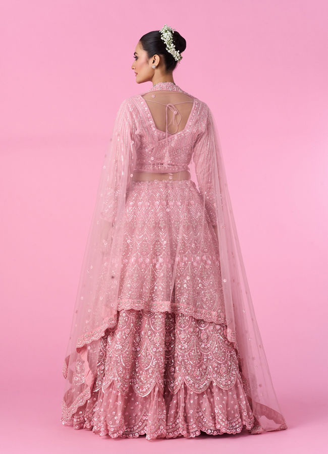 Mohey Women Pink Enchantment Bridal Lehenga