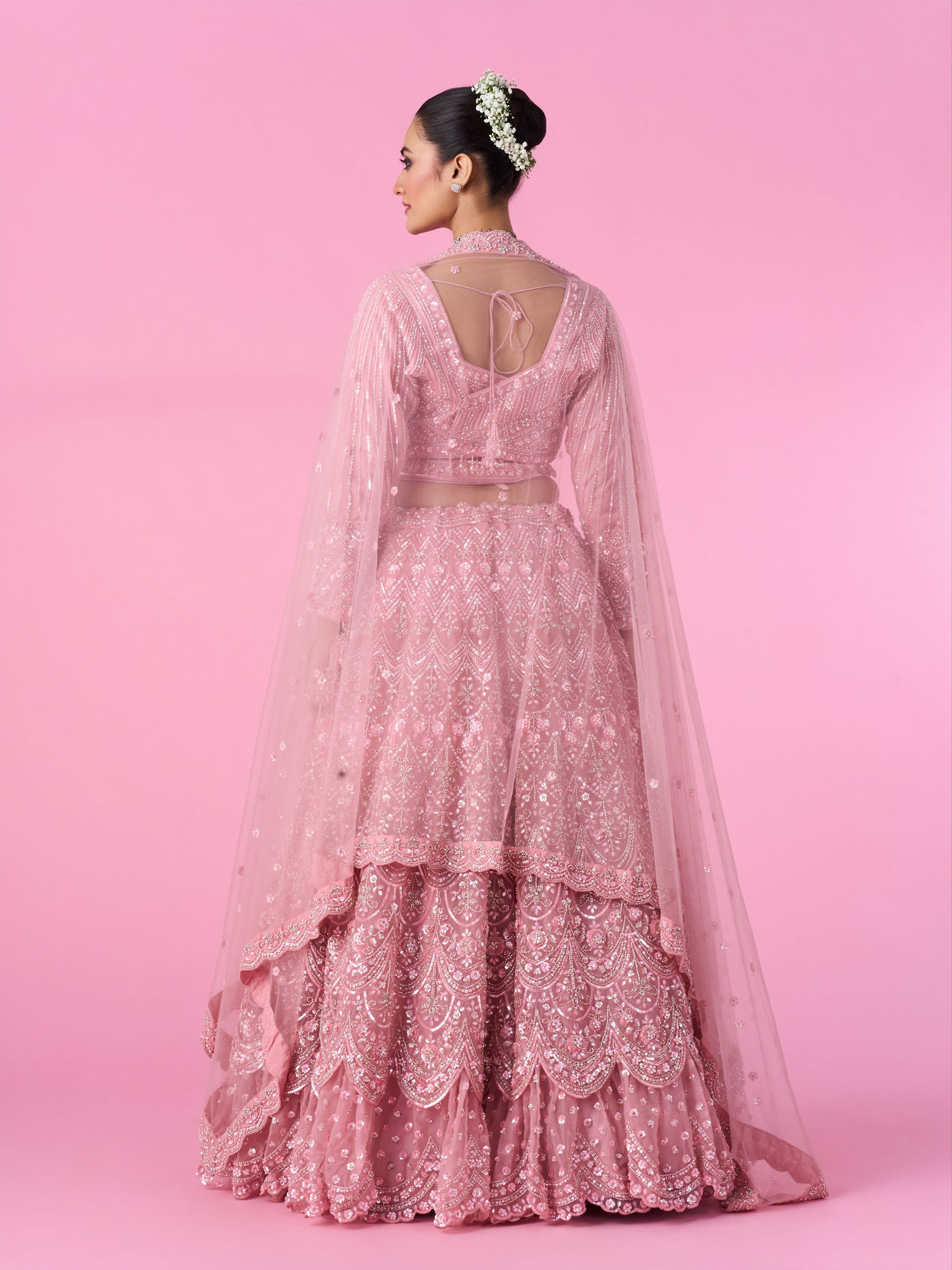 Mohey Women Pink Enchantment Bridal Lehenga