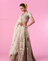 Mohey Women Dreamy Cream Elegance Bridal Lehenga