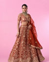 Marigold Magic Georgette Bridal Lehenga