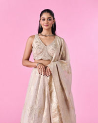Mohey Women Cream Hues Dreamy Lehenga