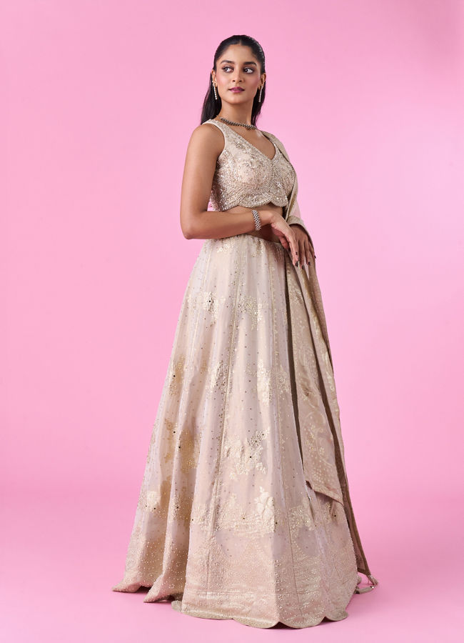 Mohey Women Cream Hues Dreamy Lehenga