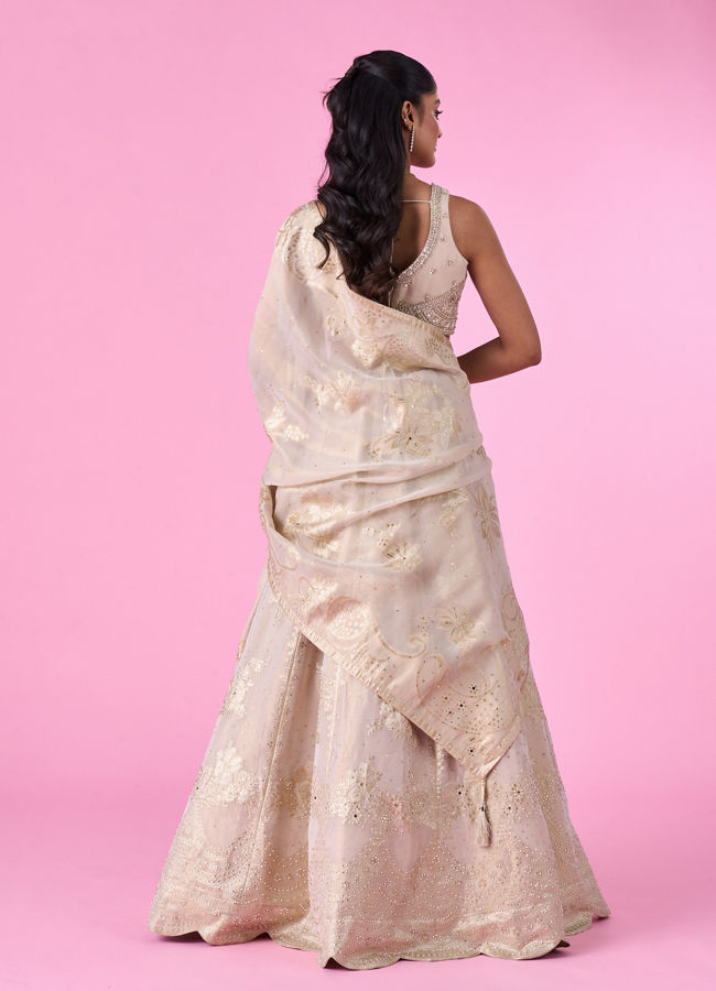 Mohey Women Cream Hues Dreamy Lehenga