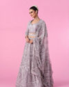Mohey Women Regal Lilac Net Bridal Lehenga