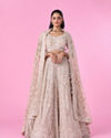 Cream Bridal Lehenga Set with Net Fabric