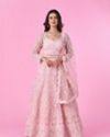Peach Net Bridal Lehenga