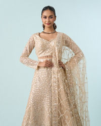 Mohey Women Cream Enchanting Elegance Lehenga