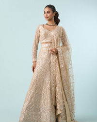 Mohey Women Cream Enchanting Elegance Lehenga