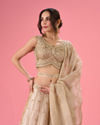 Mohey Women Pristine Cream Organza Lehenga