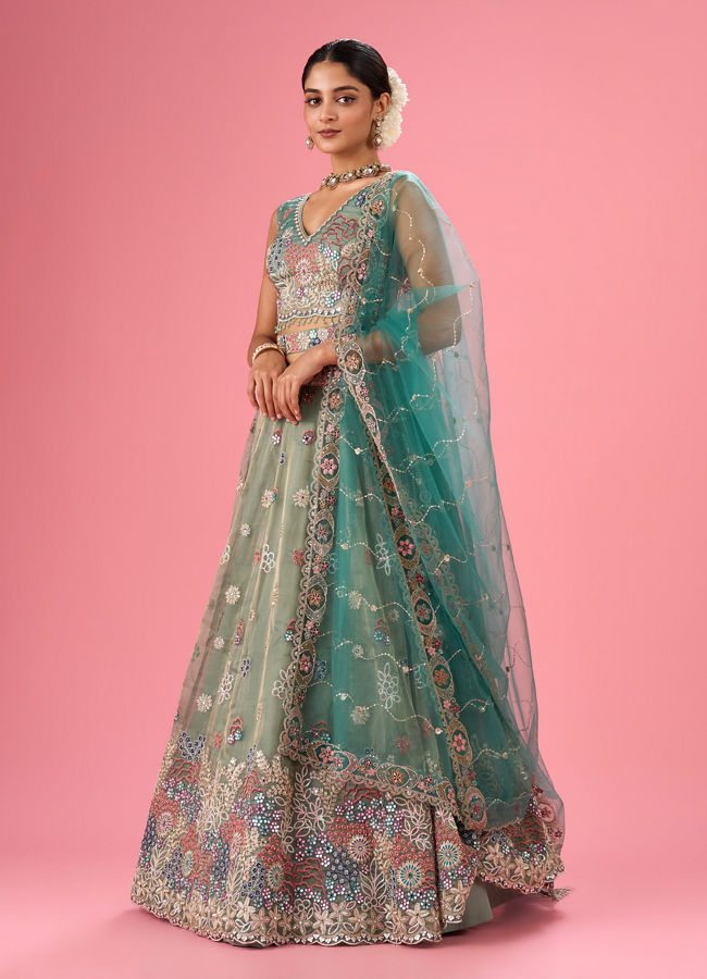 Mohey Women Emerald Bliss Lehenga