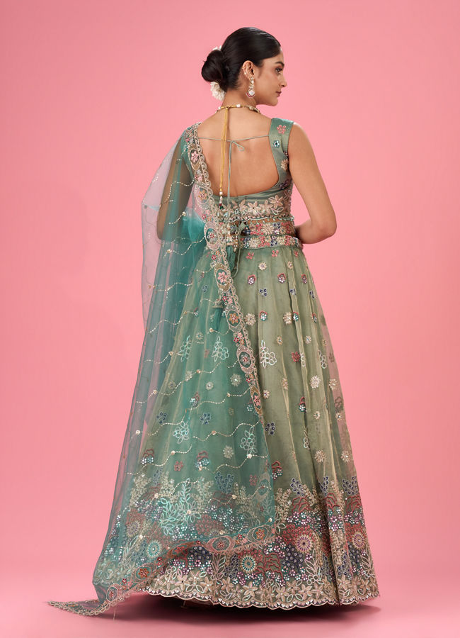 Mohey Women Emerald Bliss Lehenga