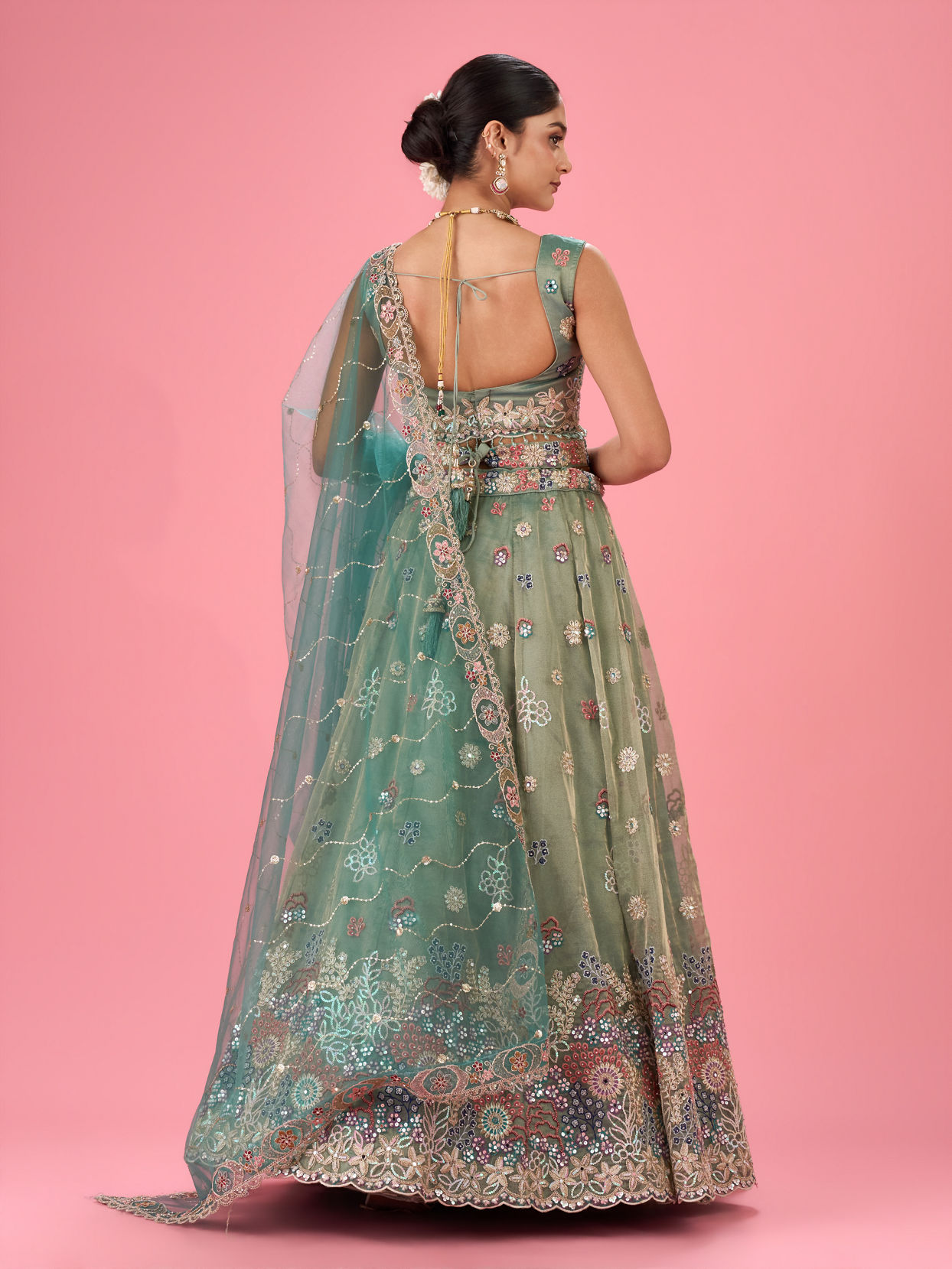 Mohey Women Emerald Bliss Lehenga