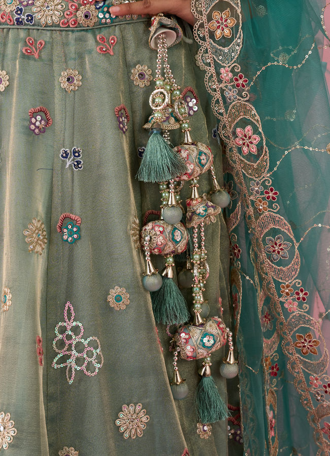 Mohey Women Emerald Bliss Lehenga