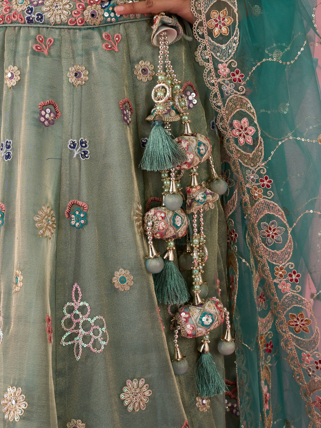 Mohey Women Emerald Bliss Lehenga