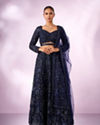 Mohey Women Indigo Blue Art Silk Lehenga with Cutdana Work
