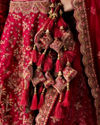 Mohey Women Pink Silk Bridal Lehenga with Moti Work