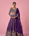 Mohey Women Purple Tissue Lehenga with Stone Work