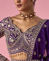 Mohey Women Purple Tissue Lehenga with Stone Work