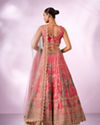 Mohey Women Pink Chinon Lehenga with Mirror Work