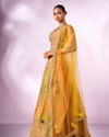 Mohey Women Mustard Yellow Chinon Lehenga with Mirror Work