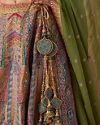 Mohey Women Mustard Yellow Art Silk Lehenga with Print