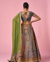 Mohey Women Mustard Yellow Art Silk Lehenga with Print