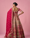 Mohey Women Pink Art Silk Lehenga with Mirror Work