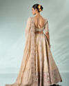 Mohey Women Cream Art Silk Lehenga with Embroidery