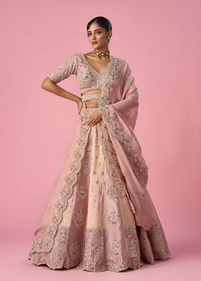 Mohey Women Pink Art Silk Lehenga with Cutdana Work