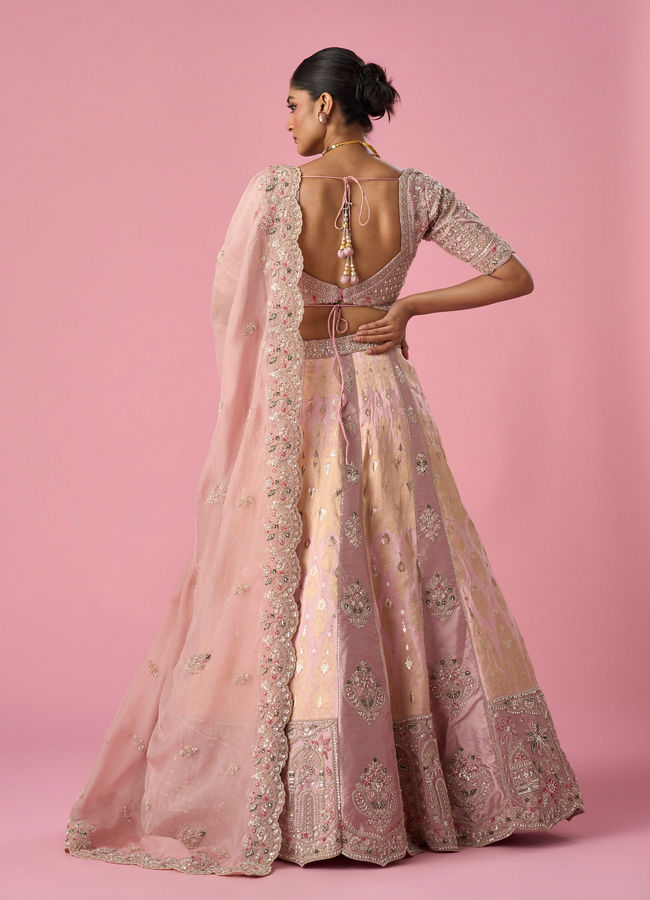 Mohey Women Pink Art Silk Lehenga with Cutdana Work