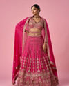 Mohey Women Pink Georgette Lehenga with Sequin Work