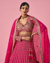 Mohey Women Pink Georgette Lehenga with Sequin Work