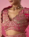 Mohey Women Pink Georgette Lehenga with Sequin Work