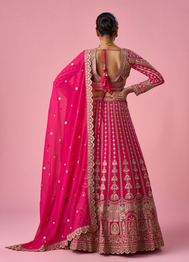 Mohey Women Pink Georgette Lehenga with Sequin Work