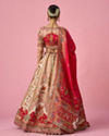 Mohey Women Cream Art Silk Lehenga with Hand Embroidery