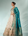 Mohey Women Light Blue Chinon Lehenga with Embroidery