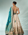 Mohey Women Light Blue Chinon Lehenga with Embroidery