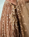 Mohey Women Beige Net Lehenga with Sequin Work