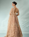 Mohey Women Beige Net Lehenga with Sequin Work