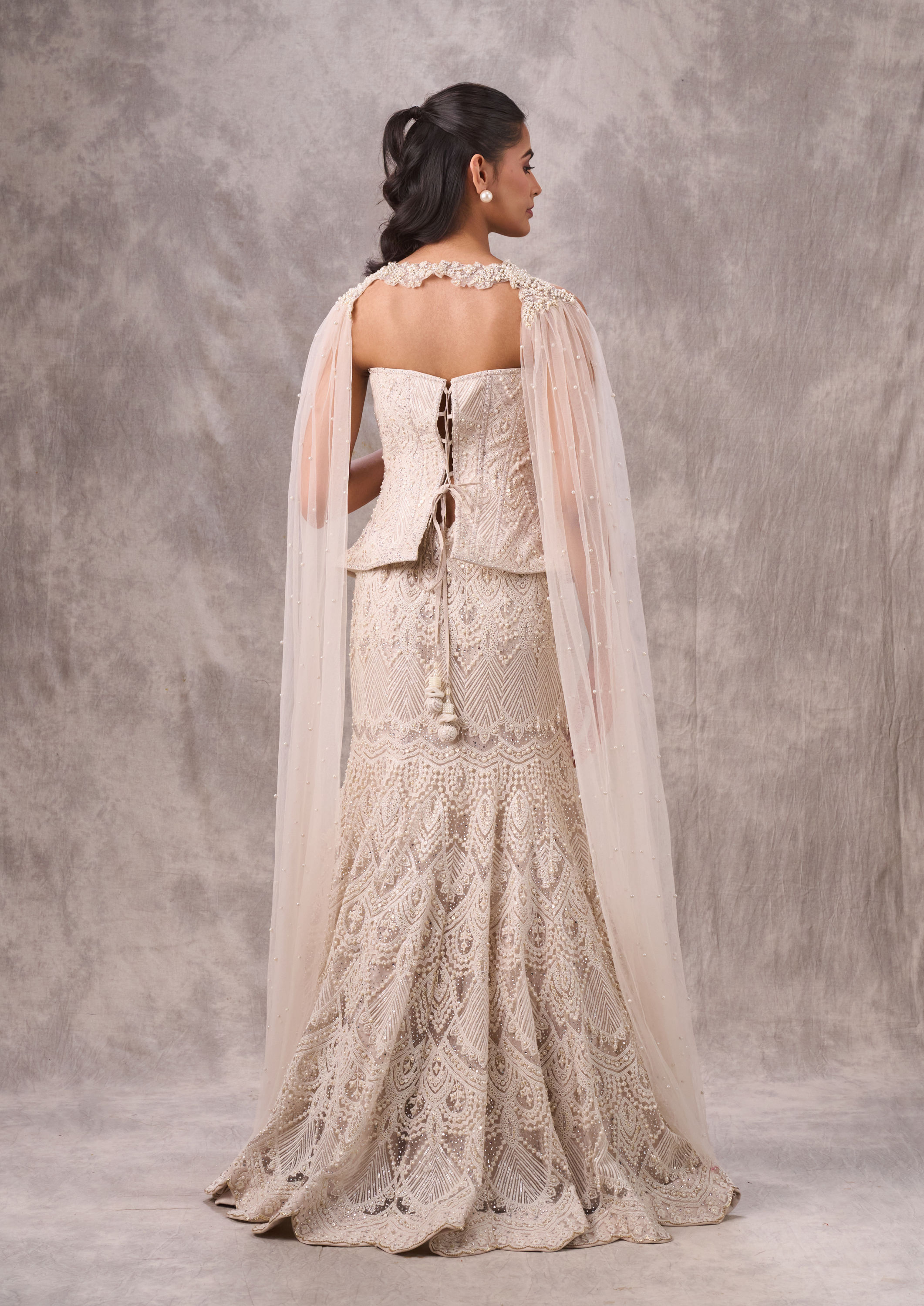 Twamev Women Creamy Elegance Women Lehenga