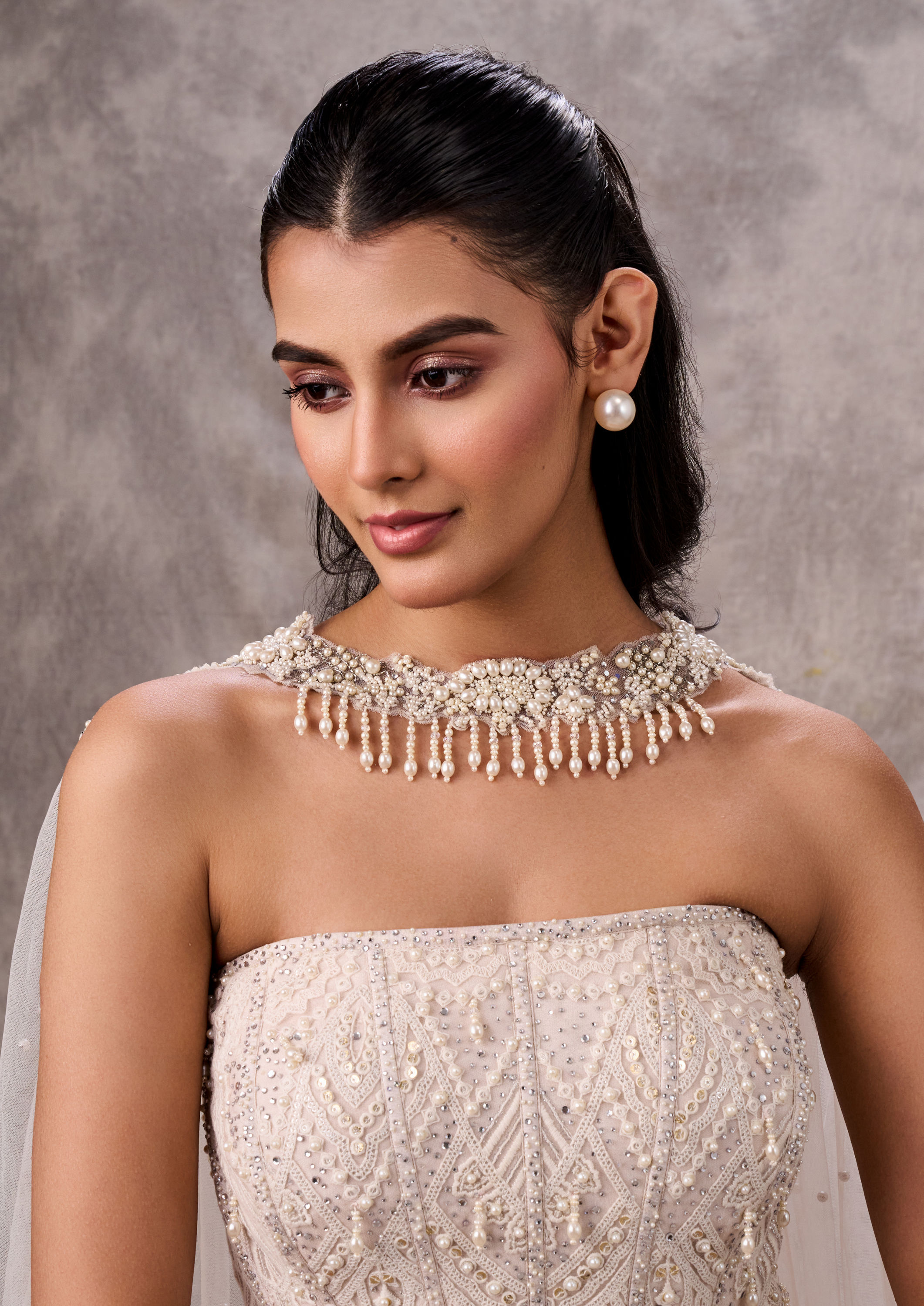 Twamev Women Creamy Elegance Women Lehenga