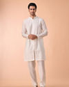 Manyavar Men Ethereal Cream Kurta Jacket Set