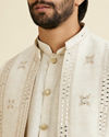 Manyavar Men Natural Kurta Jacket Ensemble Set