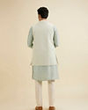 Manyavar Men Light Blue Elegance Kurta Jacket Set